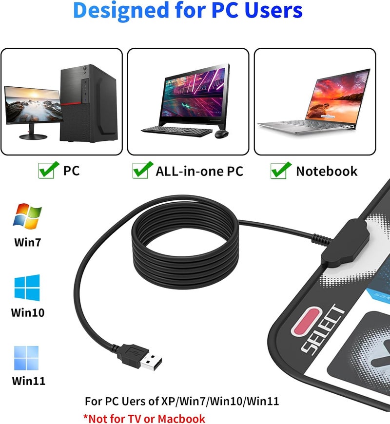 BEBAPOW USB Dance Mat for PC/Computer, Upgraded Dance Pad for Home Entertainment & Exercise, Dancing Game Installer Included, Only Compatible with Windows System (Pattern-A) - Image 2